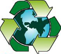 Earth with Recycling Symbol